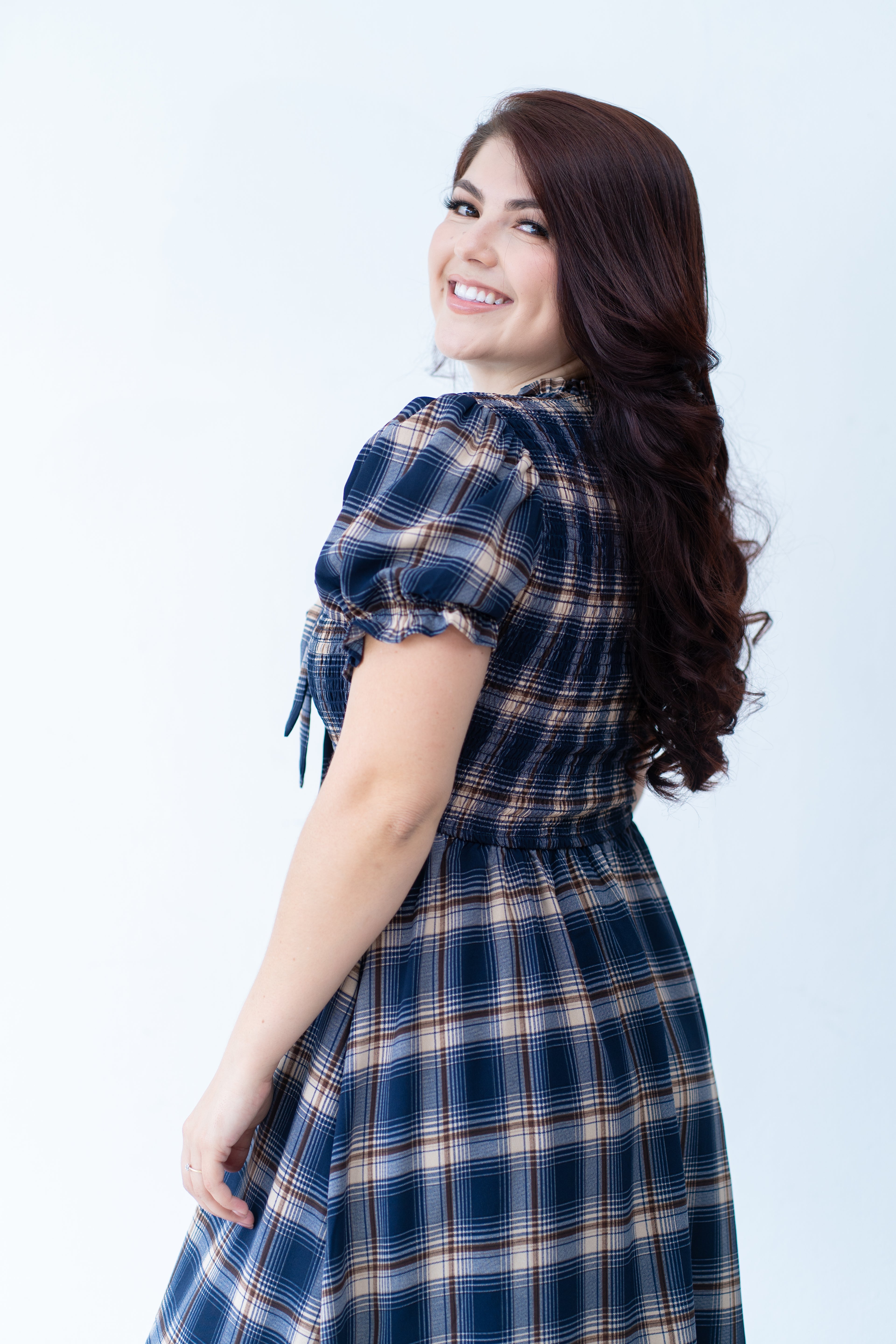 Vestido de cuadros- Brunch Azul