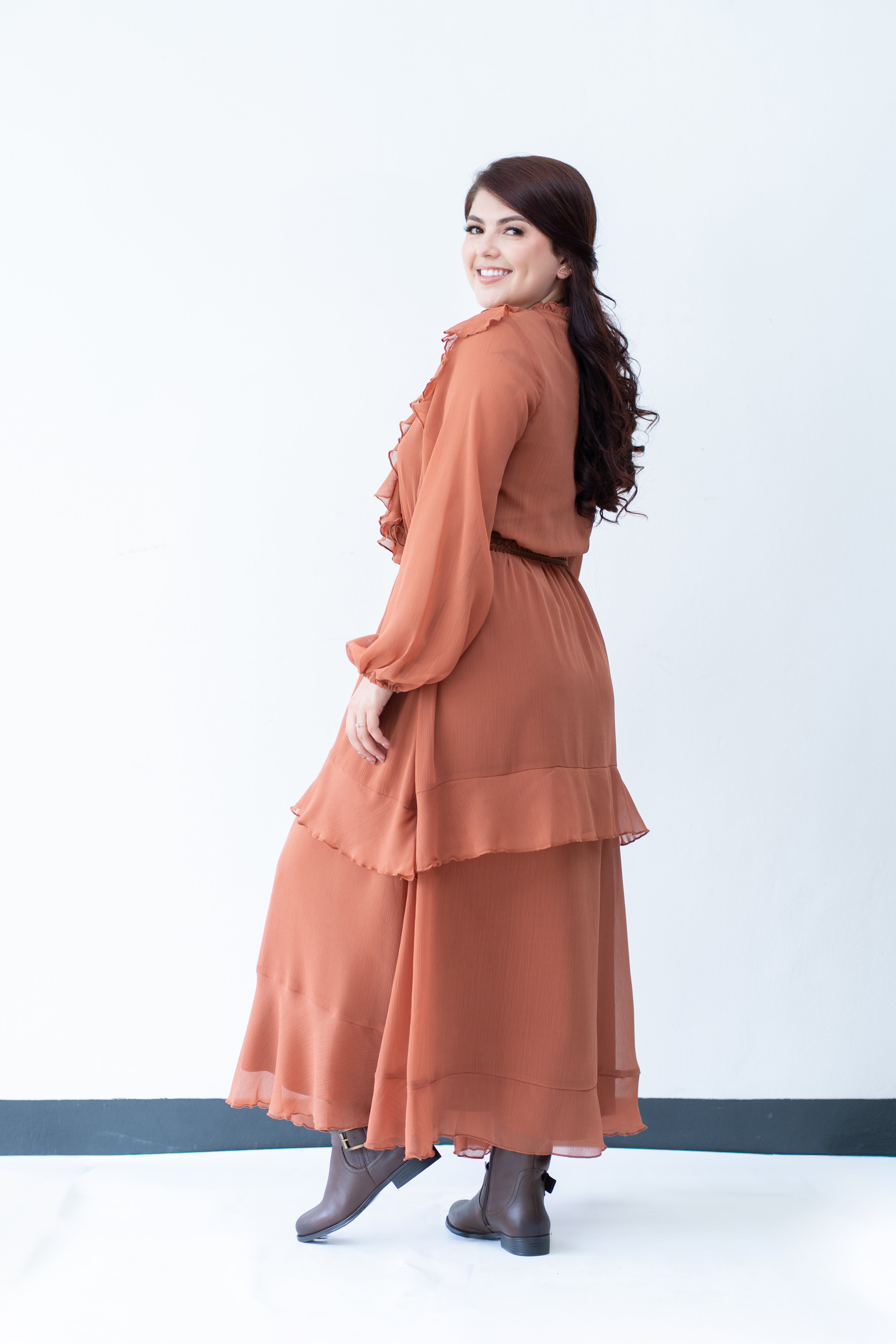 Boho Chic Flowy Ruffled Maxi Dress