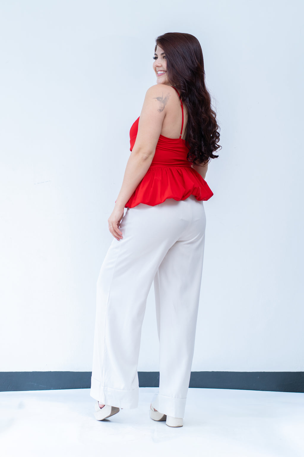 Blusa con Flor- Roja